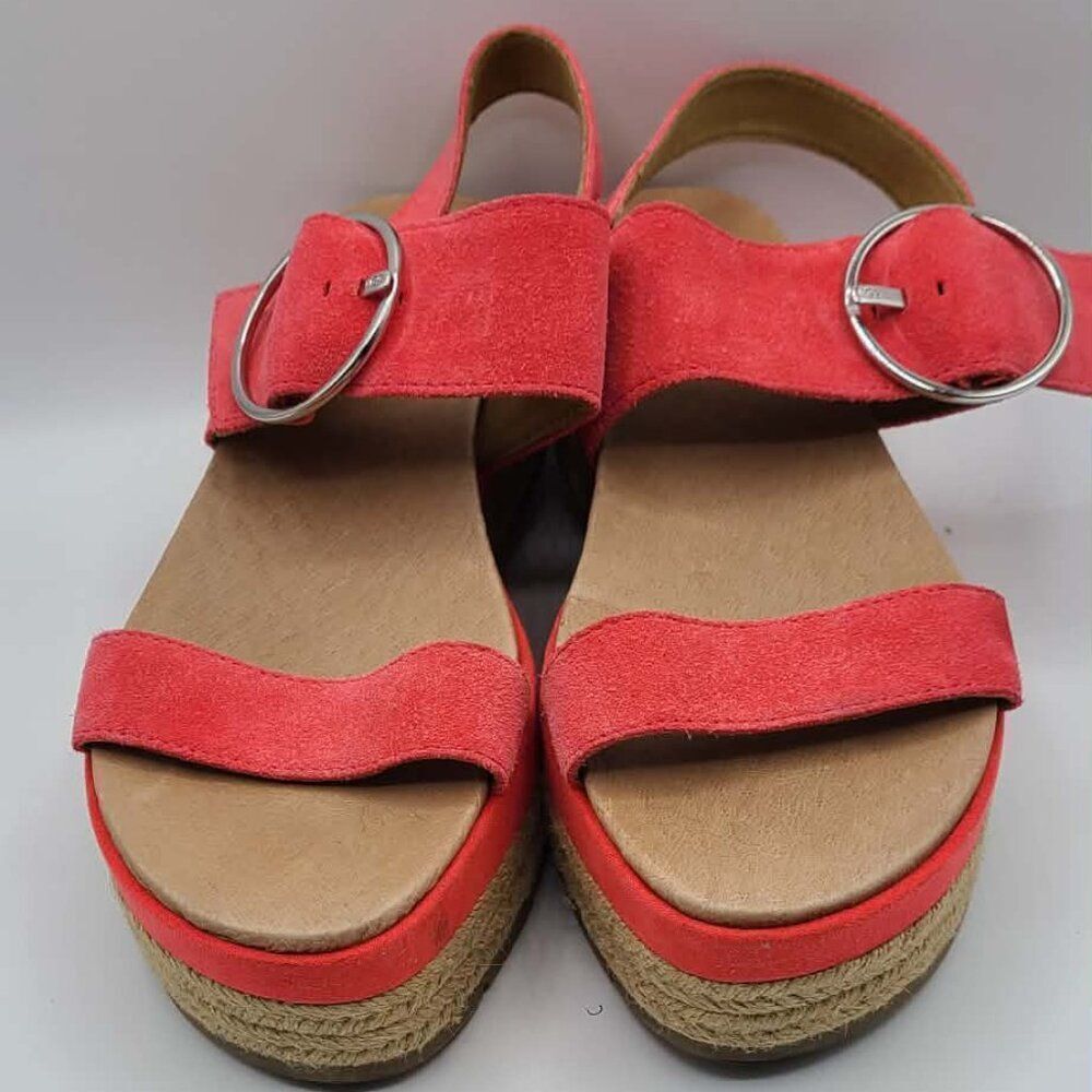UGG April Suede Espadrille Platform Sandal size 8